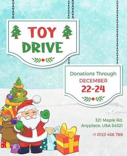 Grunge Christmas Toy Drive Flyer Template