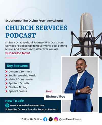 Modern Church Service Podcast Flyer Template