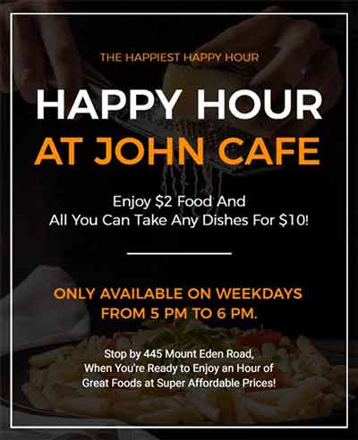 Classic Cafe Happy Hour Flyer Template