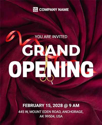 Classic Texture Grand Opening Flyer Template