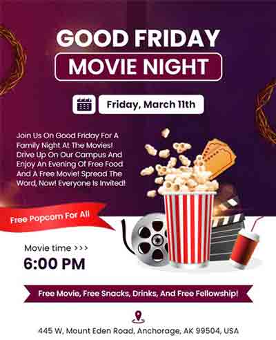 Classy Good Friday Movie Night Flyer Template
