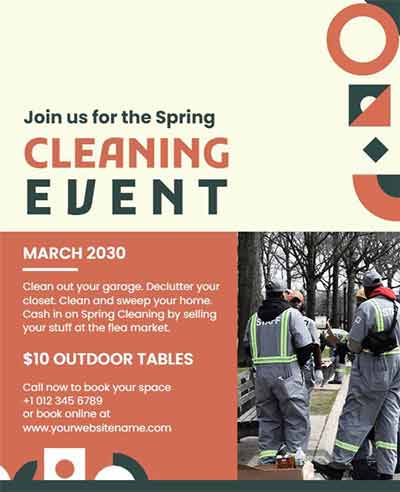 Geometric Cleaning Event Flyer Template