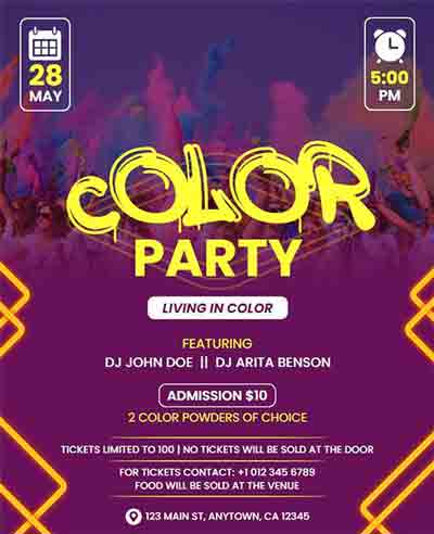 Gradient Color Party Flyer Template