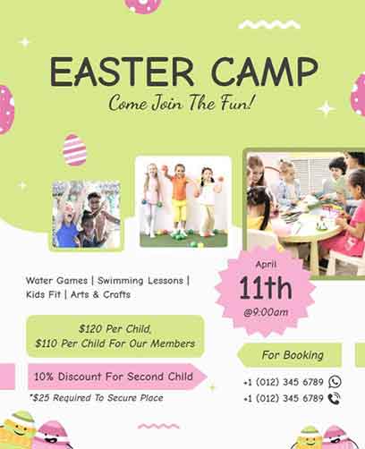 Stylish Easter Kids Camp Flyer Template