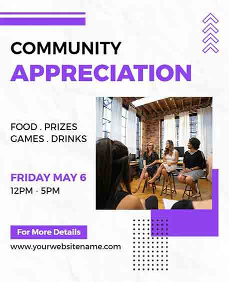 Geometric Community Appreciation Flyer Template