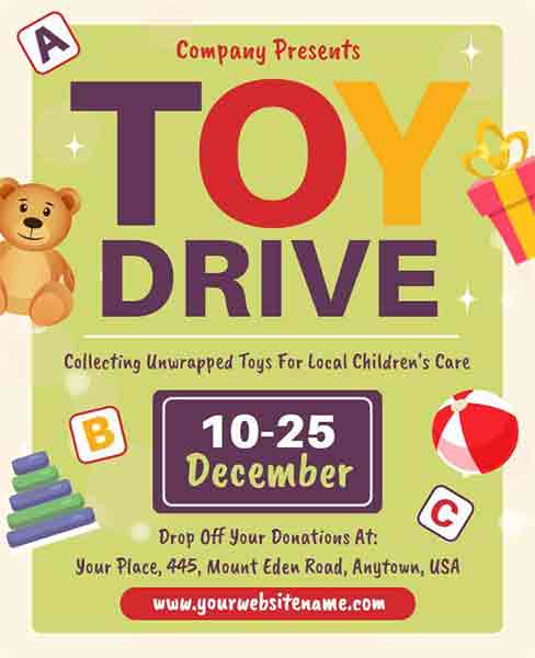 Frame Company Toy Drive Flyer Template