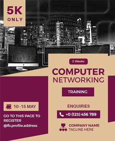Artistic Computer Networking Flyer Template