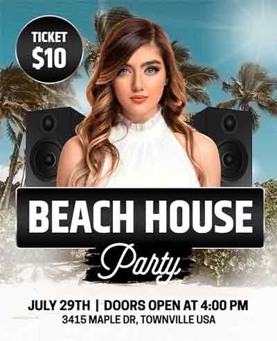 Creative Beach House Party Template