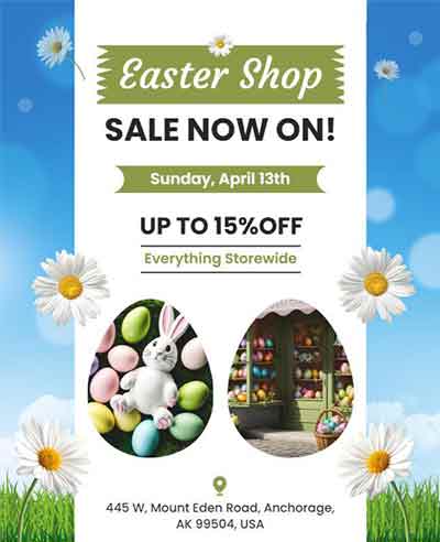 Creative Easter Shop Sale Flyer Template