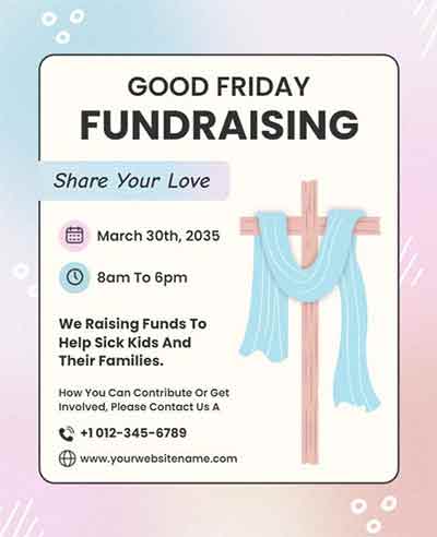 Creative Good Friday Fundraising Flyer Template