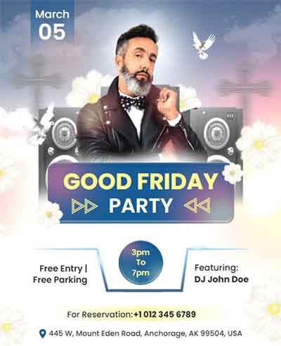 Creative Good Friday Party Flyer Template