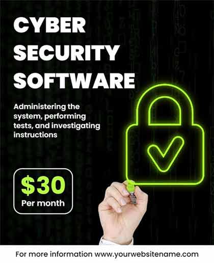 Neon Cyber Security Software Flyer Template