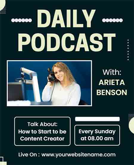 Stylish Daily Podcast Flyer Template