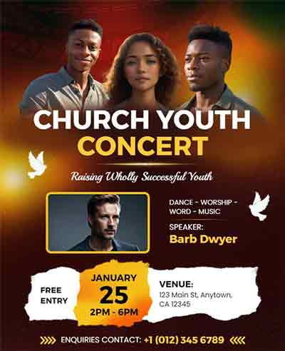 Gradient Church Youth Concert Flyer Template