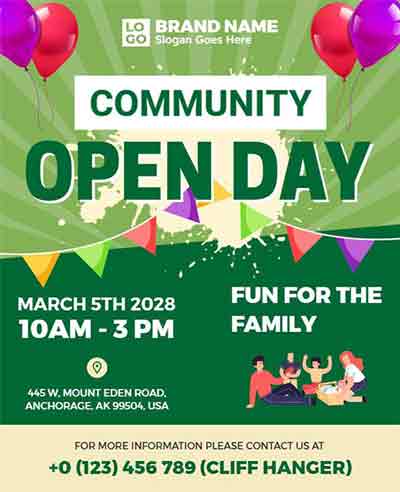 Retro Community Event Flyer Template