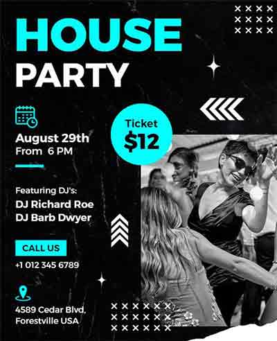 Creative House Party Flyer Template