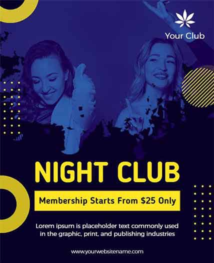 Realistic Night Club Flyer Template