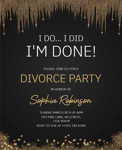 Vintage Divorce Celebration Party Flyer Template