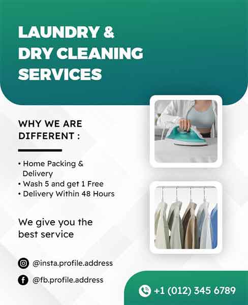Modern Dry Cleaning Services Flyer Template