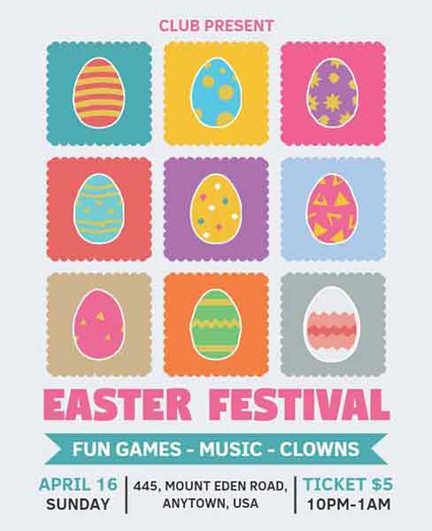 Frame Easter Festival Flyer Template