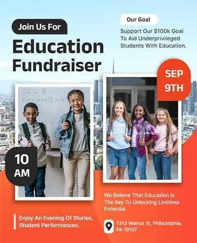 Frame Education Fundraiser Event Flyer Template