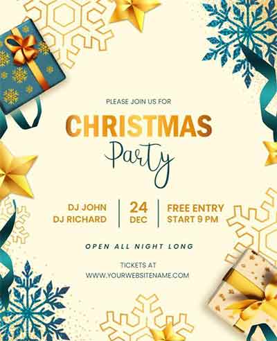 Elegant Christmas Party Flyer Template