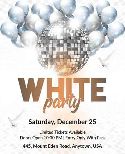 Elegant White Party Flyer Template