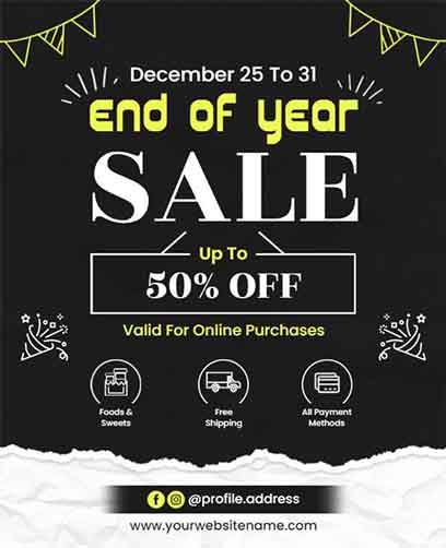 Papercut End-of-Year Sale Flyer Template