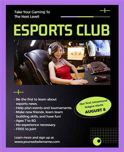 Frame E-sports Club Flyer Template