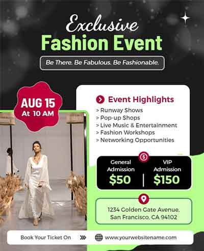 Neon Exclusive Fashion Event Flyer Template