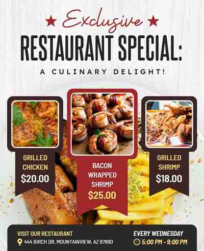 Abstract Exclusive Restaurant Special Offer Flyer Template