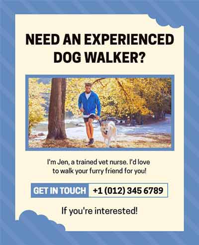 Frame Experienced Dog Walker Flyer Template