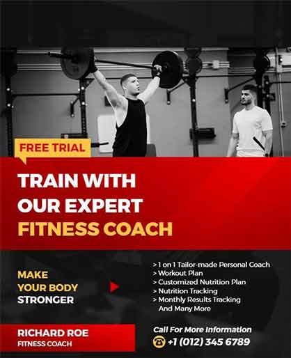 Artistic Expert Fitness Coach Flyer Template