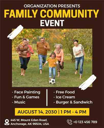 Vector Family Community Event Flyer Template
