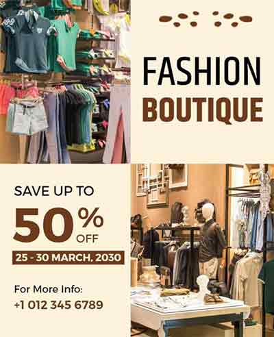 Vector Fashion Boutique Sale Flyer Template