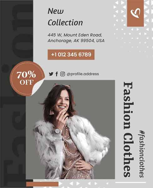Abstract Fashion Clothes Advertising Flyer Template