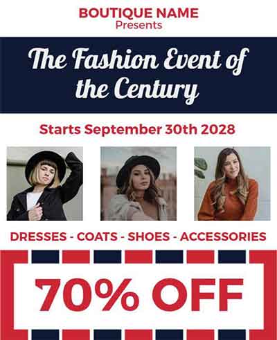 Frame Fashion Event Boutique Flyer Template