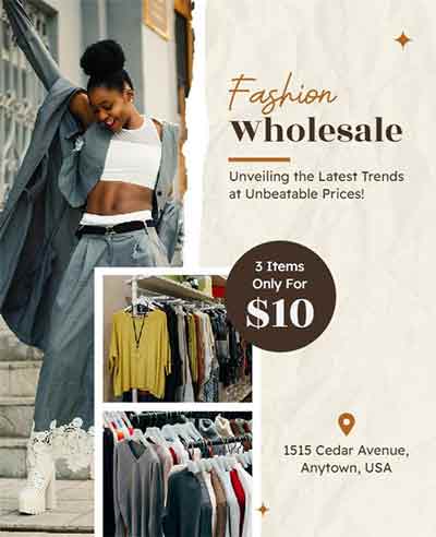 Torn Paper Fashion Wholesale Flyer Template