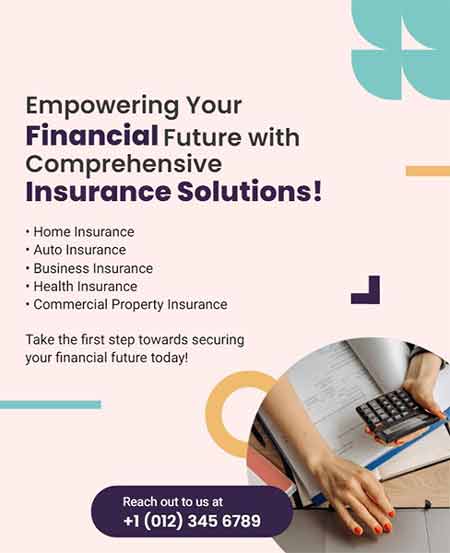 Typography Financial Insurance Solution Flyer Template