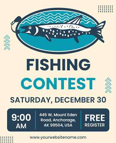 Stylish Fishing Contest Flyer Template