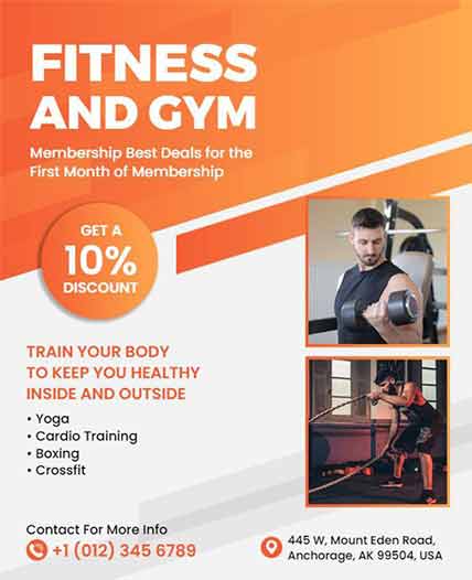 Creative Fitness and Gym Flyer Template