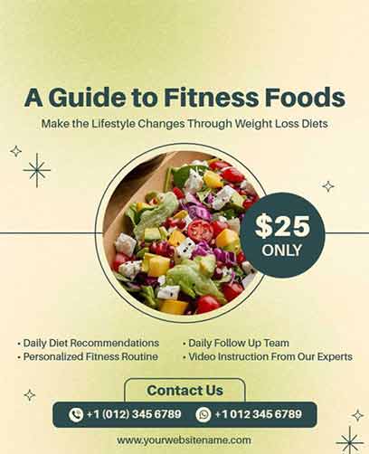 Minimalist Fitness Food Flyer Template