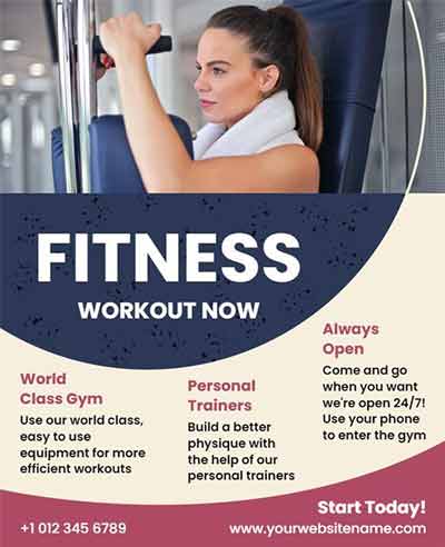 Minimal Fitness Workout Now Flyer Template