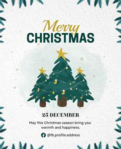 Floral Merry Christmas Flyer Template