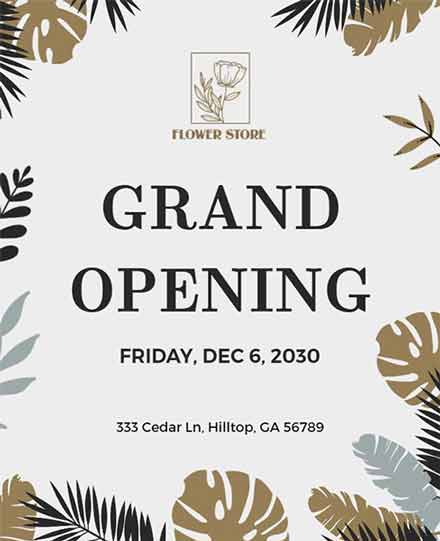 Floral Store Grand Opening Flyer Template