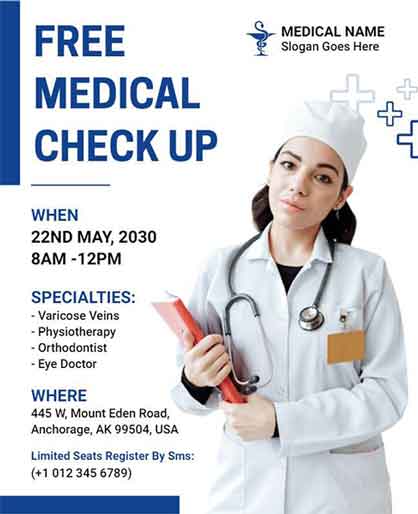Modern Free Medical Checkup Flyer Template