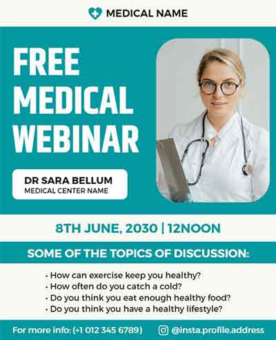 Creative Free Medical Webinar Flyer Template