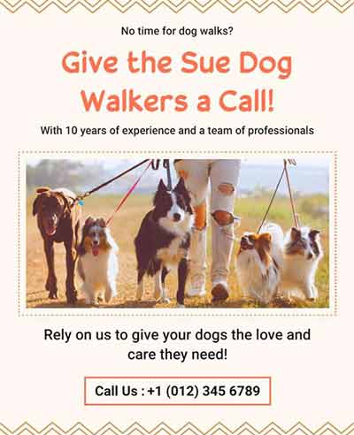Simple Give a Call Dog Walker Flyer Template