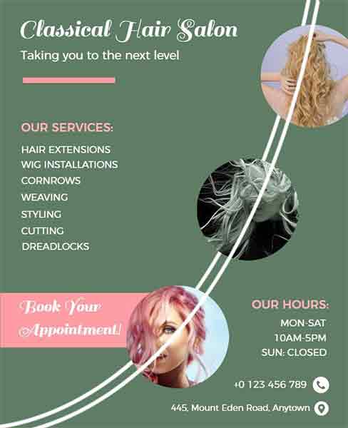 Minimal Hair Salon Flyer Template