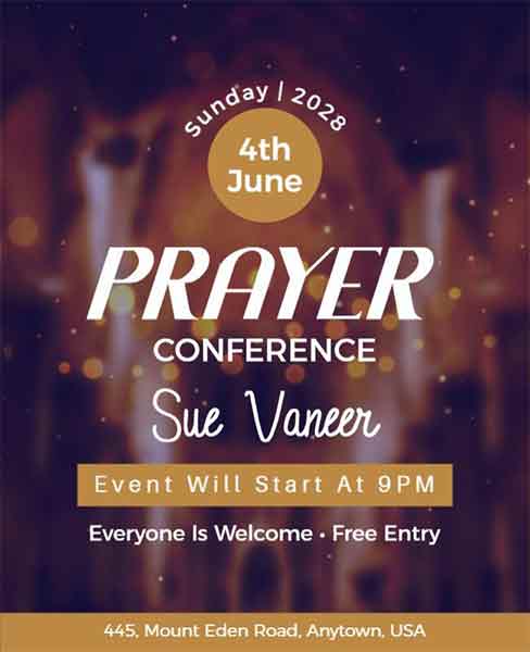 Glitter Prayer Conference Flyer Template